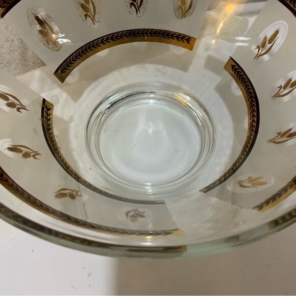 Vintage 1960s Anchor Hocking Mid Century Gold Wheat Large Glass Serving Bowl - Picture 5 of 12